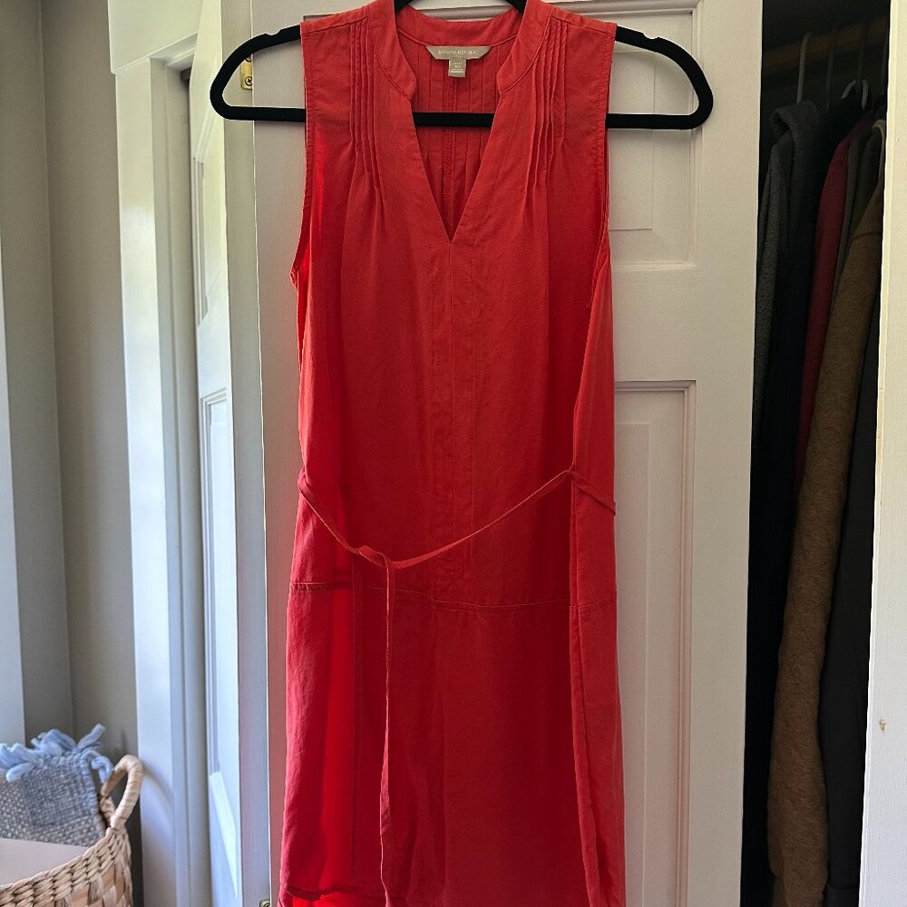 Banana Republic Sleeveless Mini Shift Dress with Tie Belt - Sz XS Petite